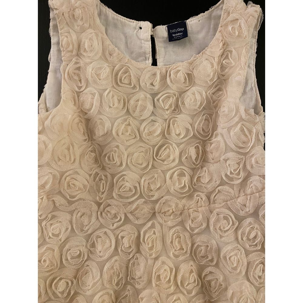 Gap Rosette Holiday Party Dress Toddler Girls 3T Sleeveless Christmas Santa Pics